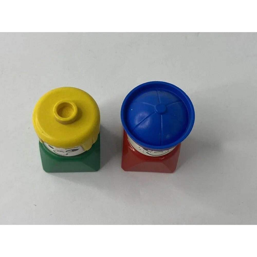 Duplo Lego Sailor And Boy W/ Blonde‎ Hair Vintage Red & Green Lot Of 2